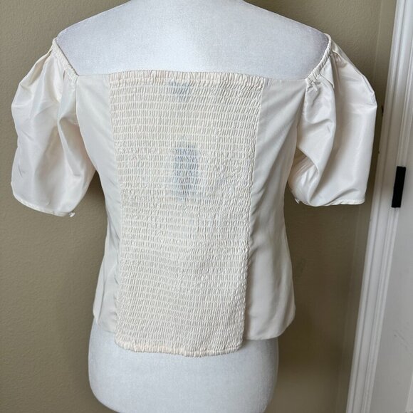 NEW NWT EXPRESS Floral Cropped Off Shoulder Blouse Shirt Top Size Large - Picture 7 of 11